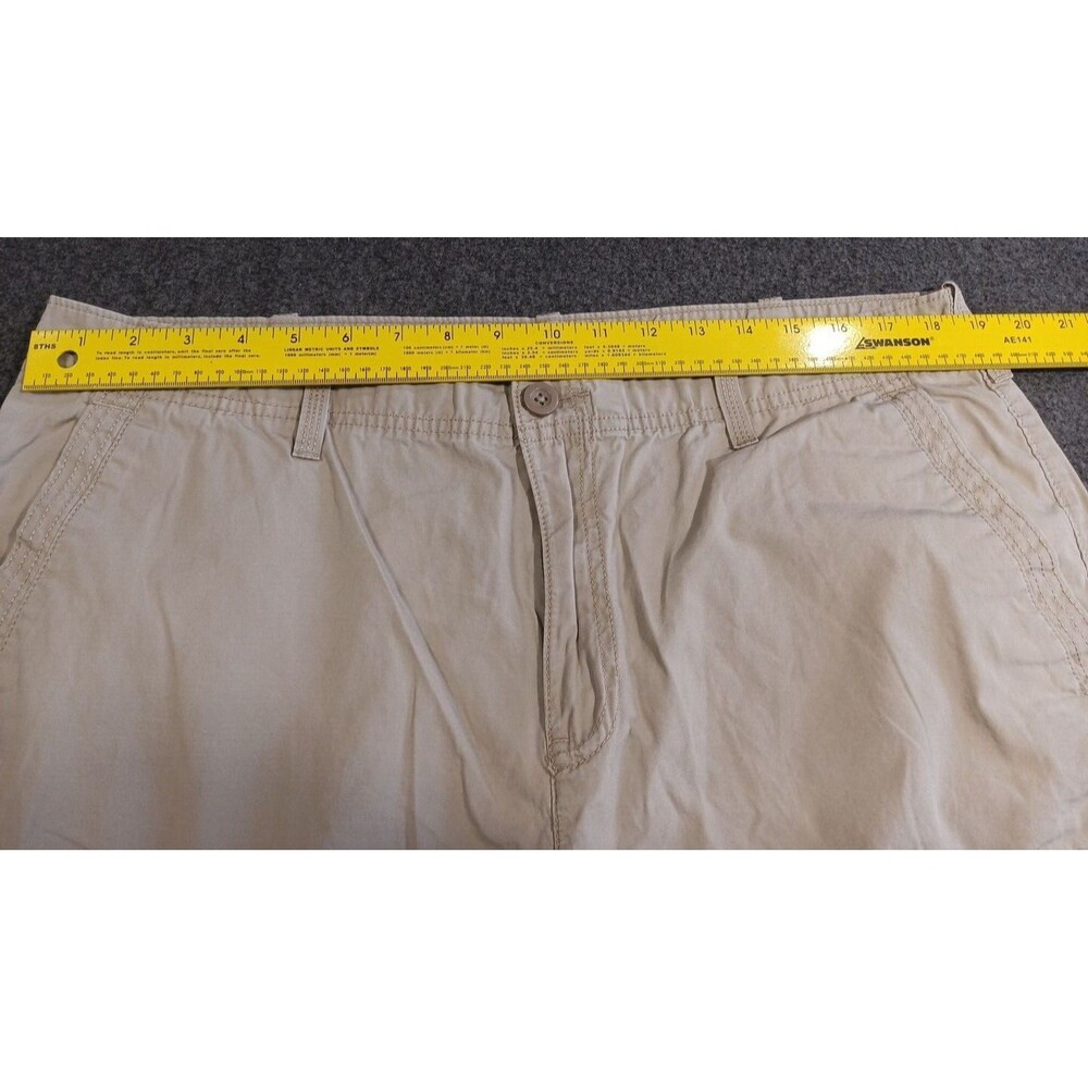 Apt 9 Mens Khaki Cargo Shorts Size 38 Flat Front 100% Cotton - Picture 8 of 12